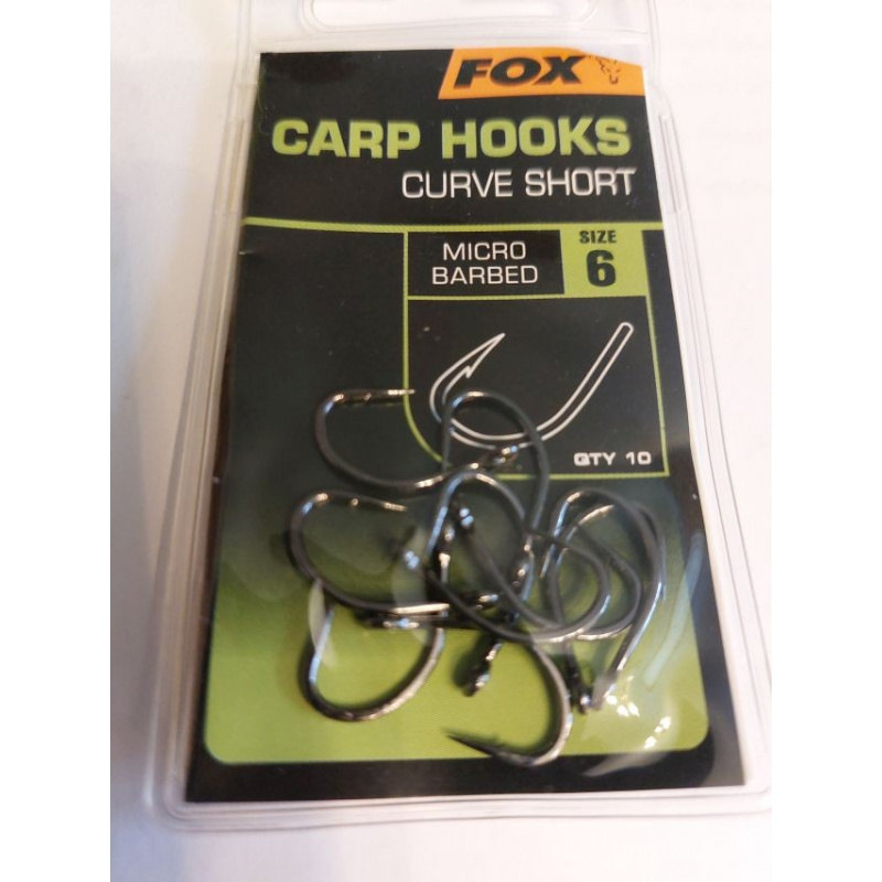 FOX CARP HOOKS CURVE SHANK SHORT, VEL 6